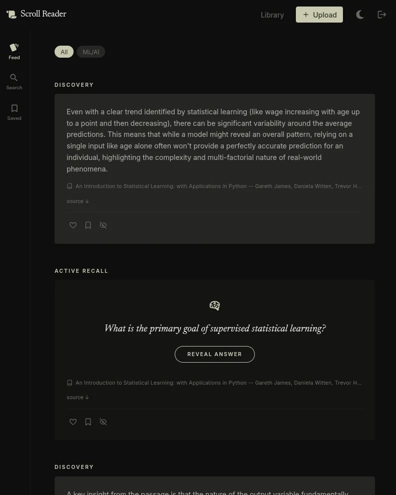 Screenshot of the feed