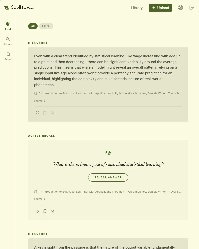 Screenshot of the feed